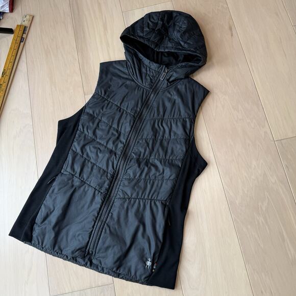 Smartwool Smartloft 60 Hoodie Vest Women's Large Black Full Zip Insulated - Picture 9 of 9